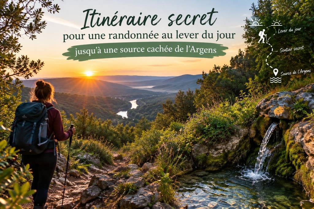 Itinéraire secret pour une randonnée au lever du jour jusqu'à une source cachée de l'argens